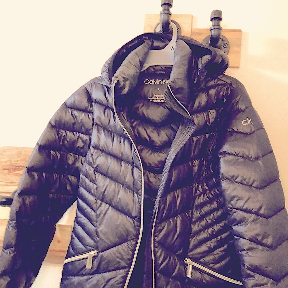 Calvin Klein black Jacket Large premium down blendwarth factor